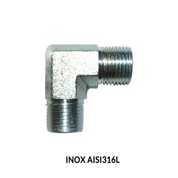 CODO 90º MACHO-MACHO BSP (60º) FORJA INOX AISI 316L