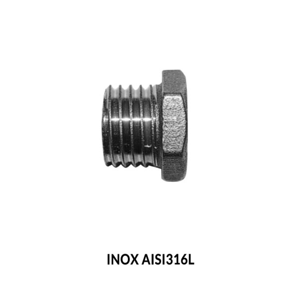 TAPON REDUCTOR MACHO-HEMBRA BSP (60º) INOX AISI 316L